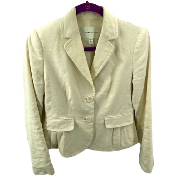 Banana Republic flax blazer coat jacket off white cream stretch 2 - Picture 1 of 13